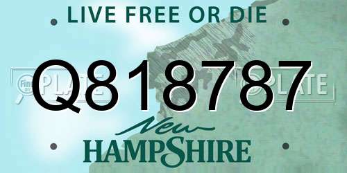 Q818787 New Hampshire License Plate