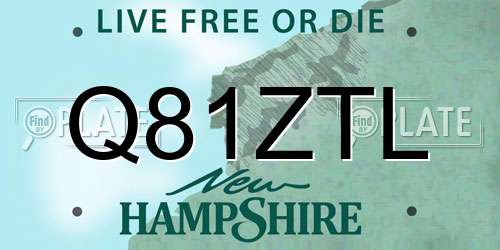 Q81ZTL New Hampshire License Plate