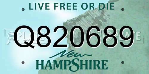 Q820689 New Hampshire License Plate