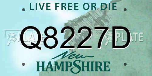 Q8227D New Hampshire License Plate