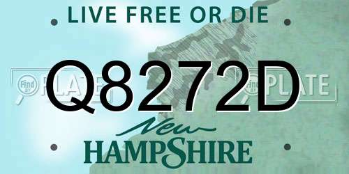 Q8272D New Hampshire License Plate