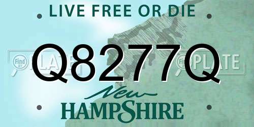 Q8277Q New Hampshire License Plate