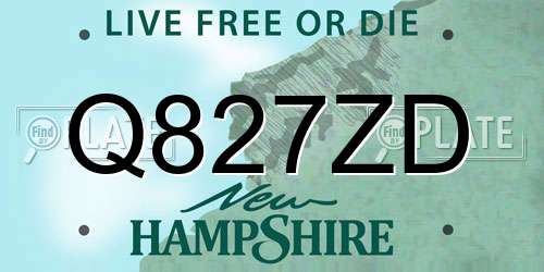 Q827ZD New Hampshire License Plate