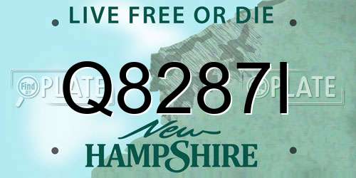 Q8287I New Hampshire License Plate