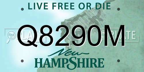 Q8290M New Hampshire License Plate
