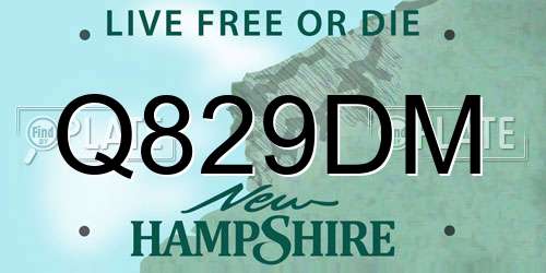 Q829DM New Hampshire License Plate