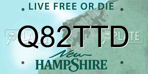 Q82TTD New Hampshire License Plate