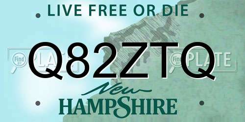 Q82ZTQ New Hampshire License Plate