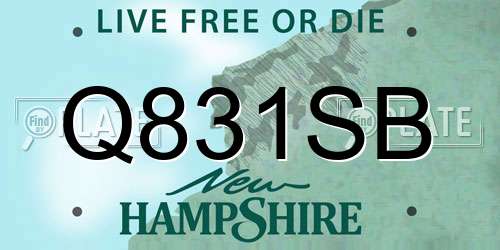 Q831SB New Hampshire License Plate