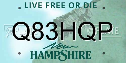 Q83HQP New Hampshire License Plate
