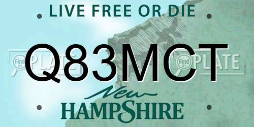 Q83MCT New Hampshire License Plate