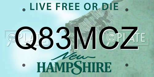 Q83MCZ New Hampshire License Plate