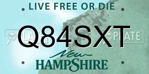 Q84SXT New Hampshire License Plate