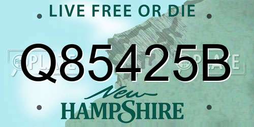 Q85425B New Hampshire License Plate