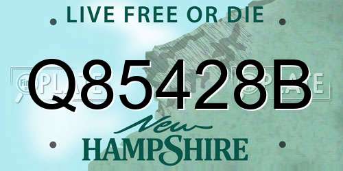 Q85428B New Hampshire License Plate