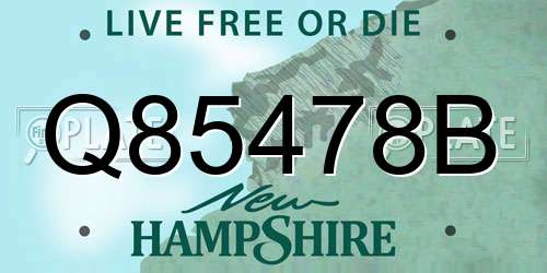 Q85478B New Hampshire License Plate