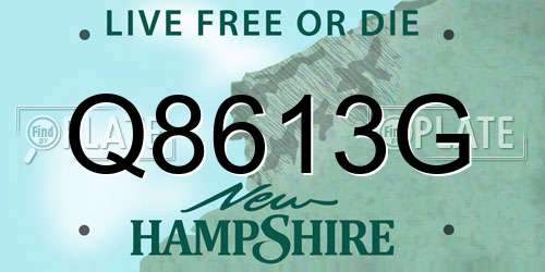 Q8613G New Hampshire License Plate
