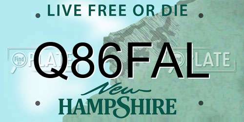 Q86FAL New Hampshire License Plate