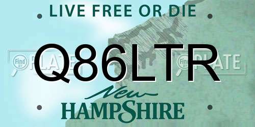 Q86LTR New Hampshire License Plate