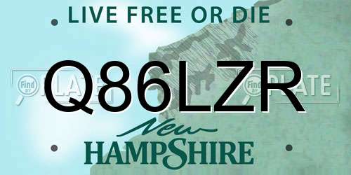 Q86LZR New Hampshire License Plate