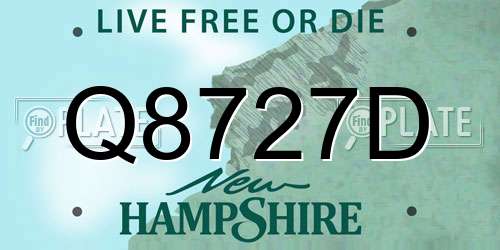 Q8727D New Hampshire License Plate