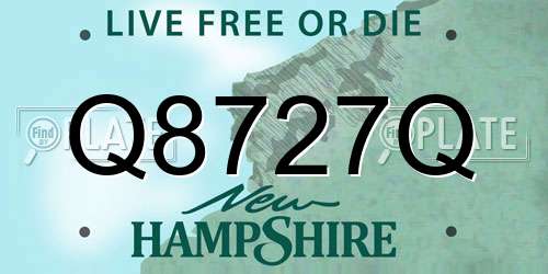 Q8727Q New Hampshire License Plate