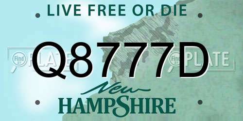 Q8777D New Hampshire License Plate