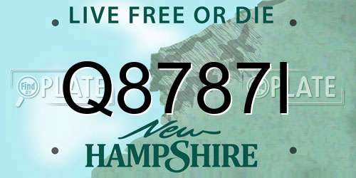 Q8787I New Hampshire License Plate