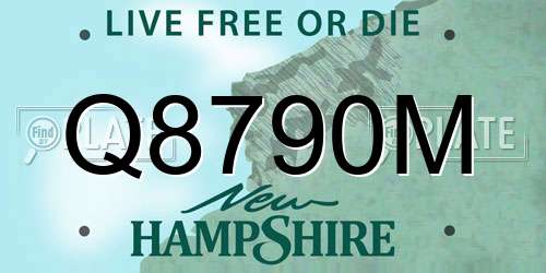 Q8790M New Hampshire License Plate