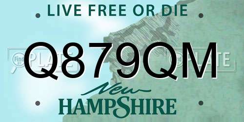 Q879QM New Hampshire License Plate