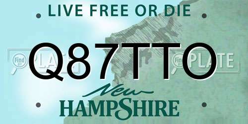 Q87TTO New Hampshire License Plate