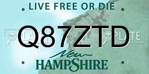 Q87ZTD New Hampshire License Plate
