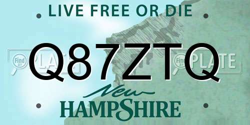 Q87ZTQ New Hampshire License Plate