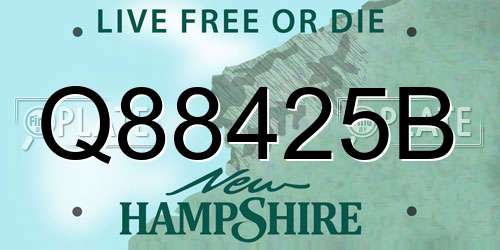 Q88425B New Hampshire License Plate