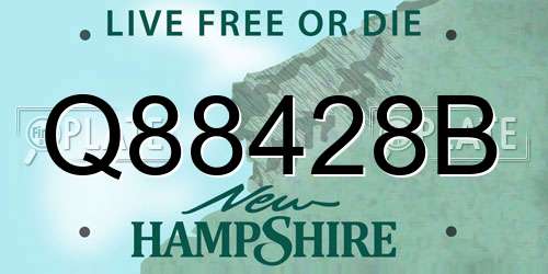 Q88428B New Hampshire License Plate