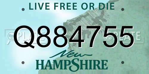 Q884755 New Hampshire License Plate