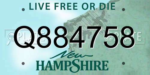 Q884758 New Hampshire License Plate