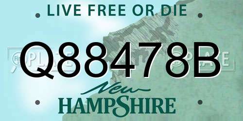Q88478B New Hampshire License Plate