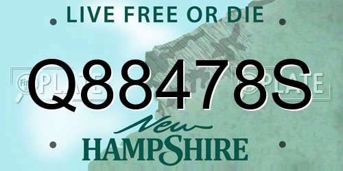 Q88478S New Hampshire License Plate