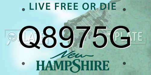 Q8975G New Hampshire License Plate