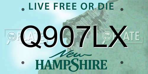 Q907LX New Hampshire License Plate