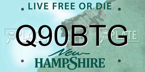 Q90BTG New Hampshire License Plate