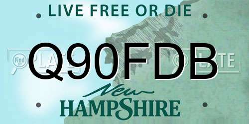 Q90FDB New Hampshire License Plate