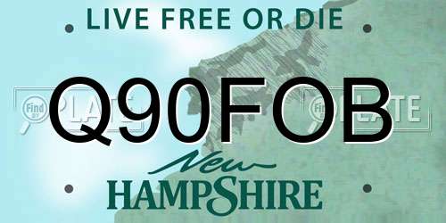 Q90FOB New Hampshire License Plate
