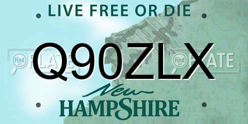 Q90ZLX New Hampshire License Plate