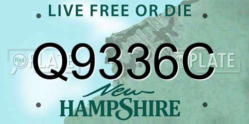Q9336C New Hampshire License Plate