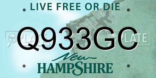Q933GC New Hampshire License Plate