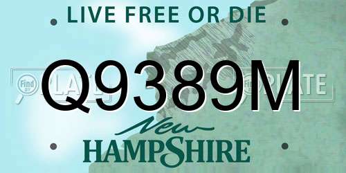 Q9389M New Hampshire License Plate