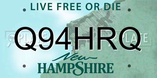 Q94HRQ New Hampshire License Plate