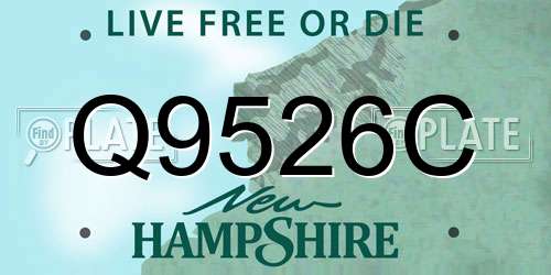 Q9526C New Hampshire License Plate